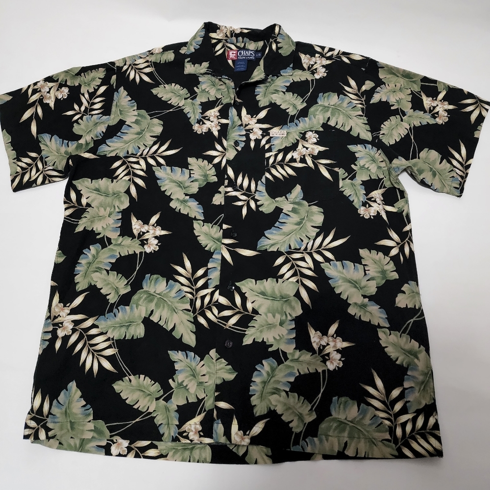 Vintage Chaps By Ralph Lauren Hawaiian Button Down Shirt Large